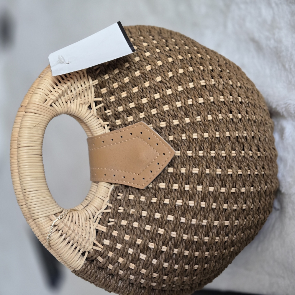 Brown Woven Handbag
